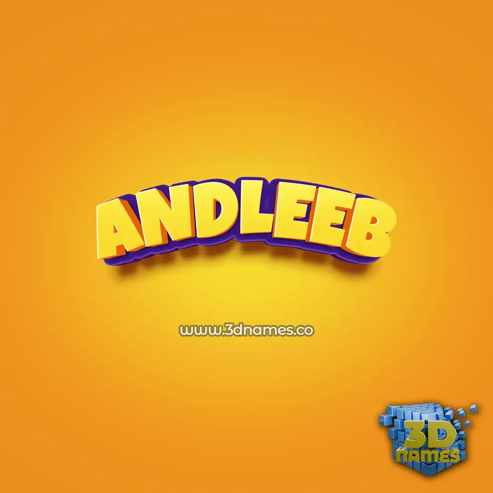 andleeb in Orange Toon style - 3D name wallpaper