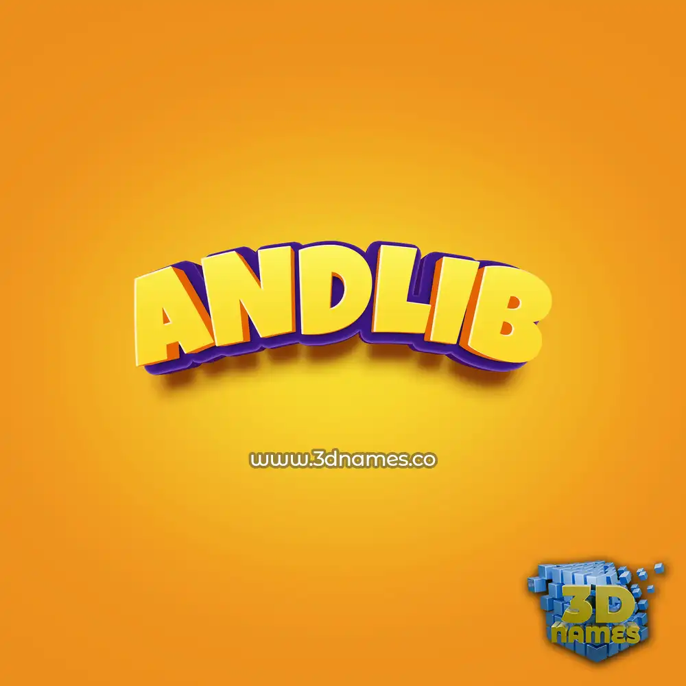 andlib in Orange Toon style - 3D name wallpaper