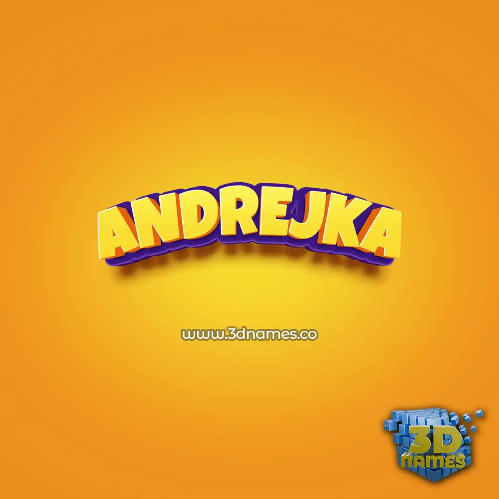 andrejka in Orange Toon style - 3D name wallpaper