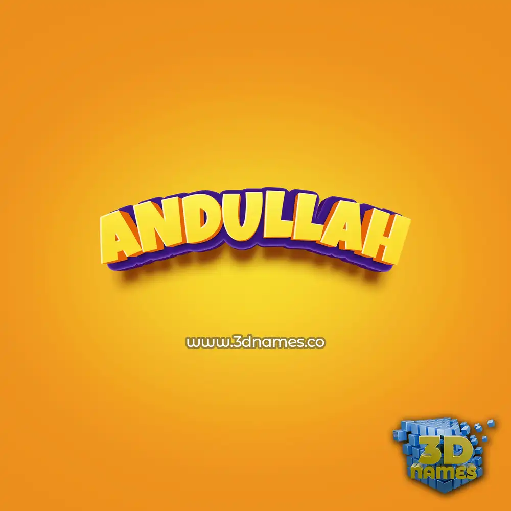 andullah in Orange Toon style - 3D name wallpaper