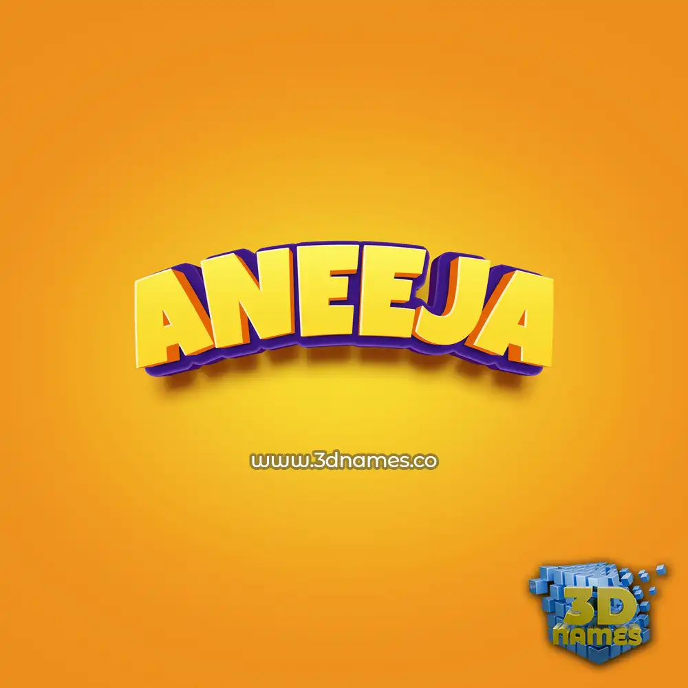 aneeja in Orange Toon style - 3D name wallpaper