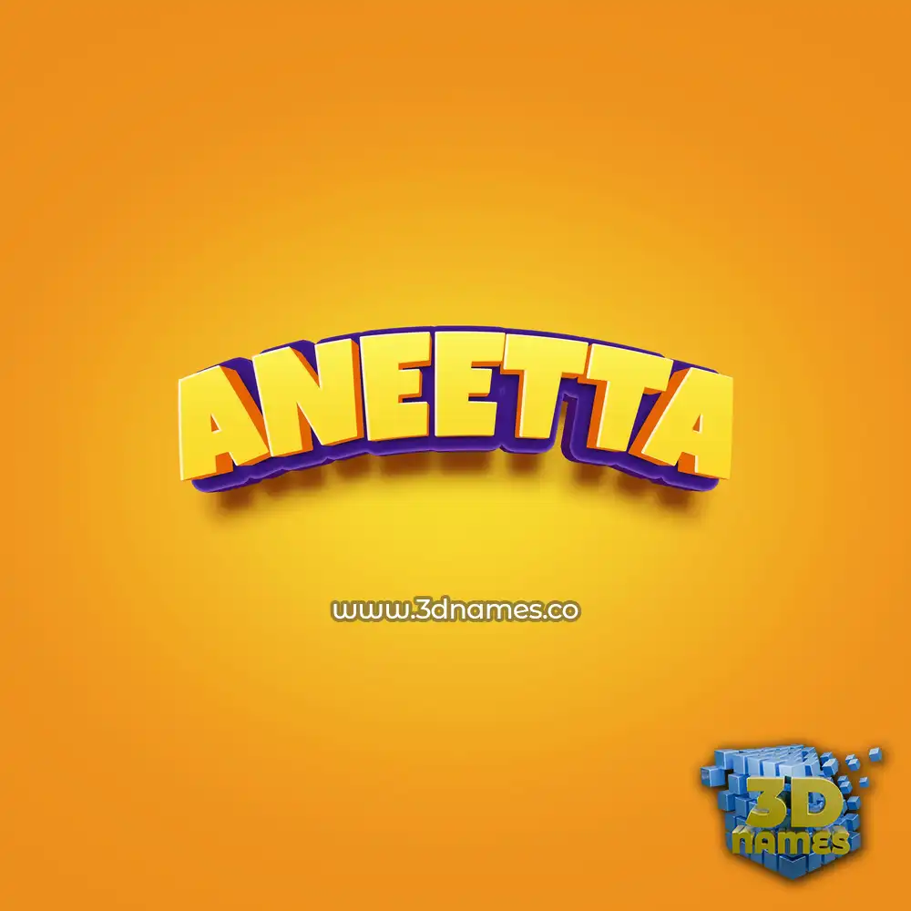 aneetta in Orange Toon style - 3D name wallpaper