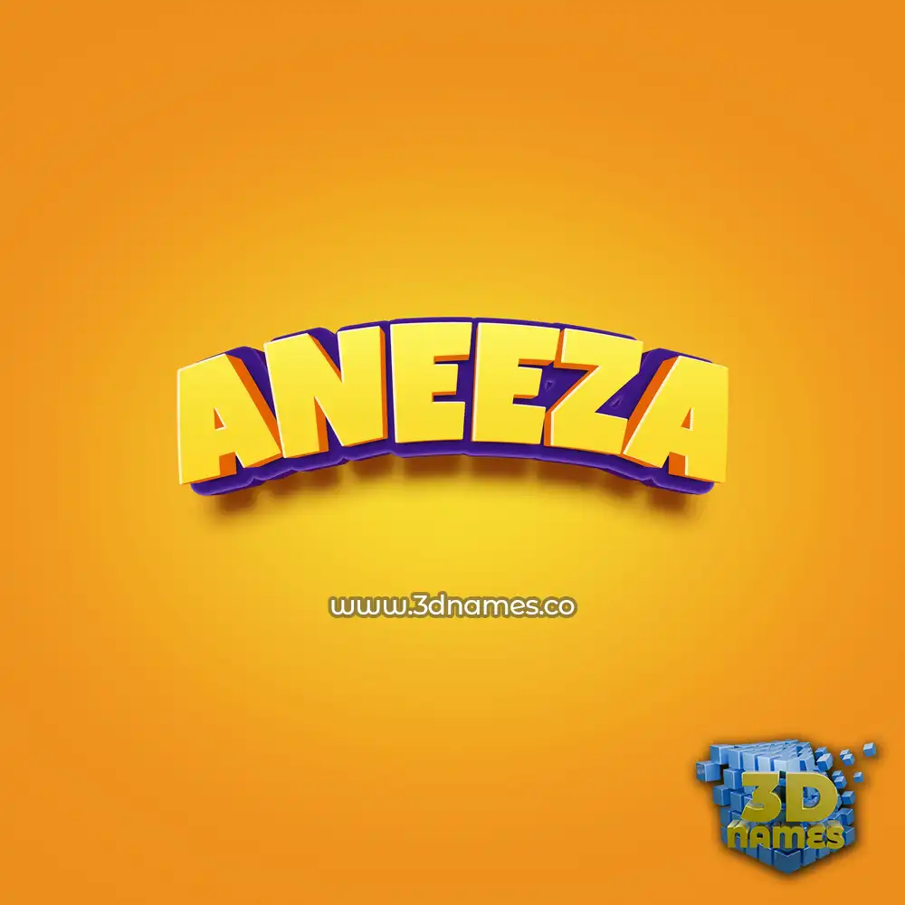 aneeza in Orange Toon style - 3D name wallpaper