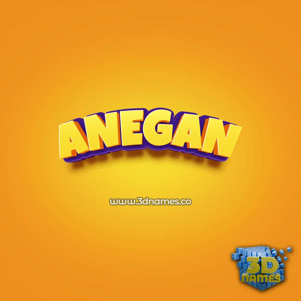 anegan in Orange Toon style - 3D name wallpaper