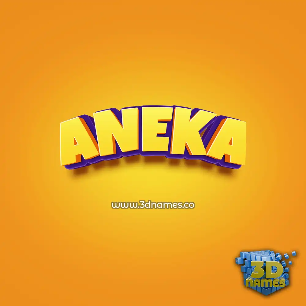 aneka in Orange Toon style - 3D name wallpaper