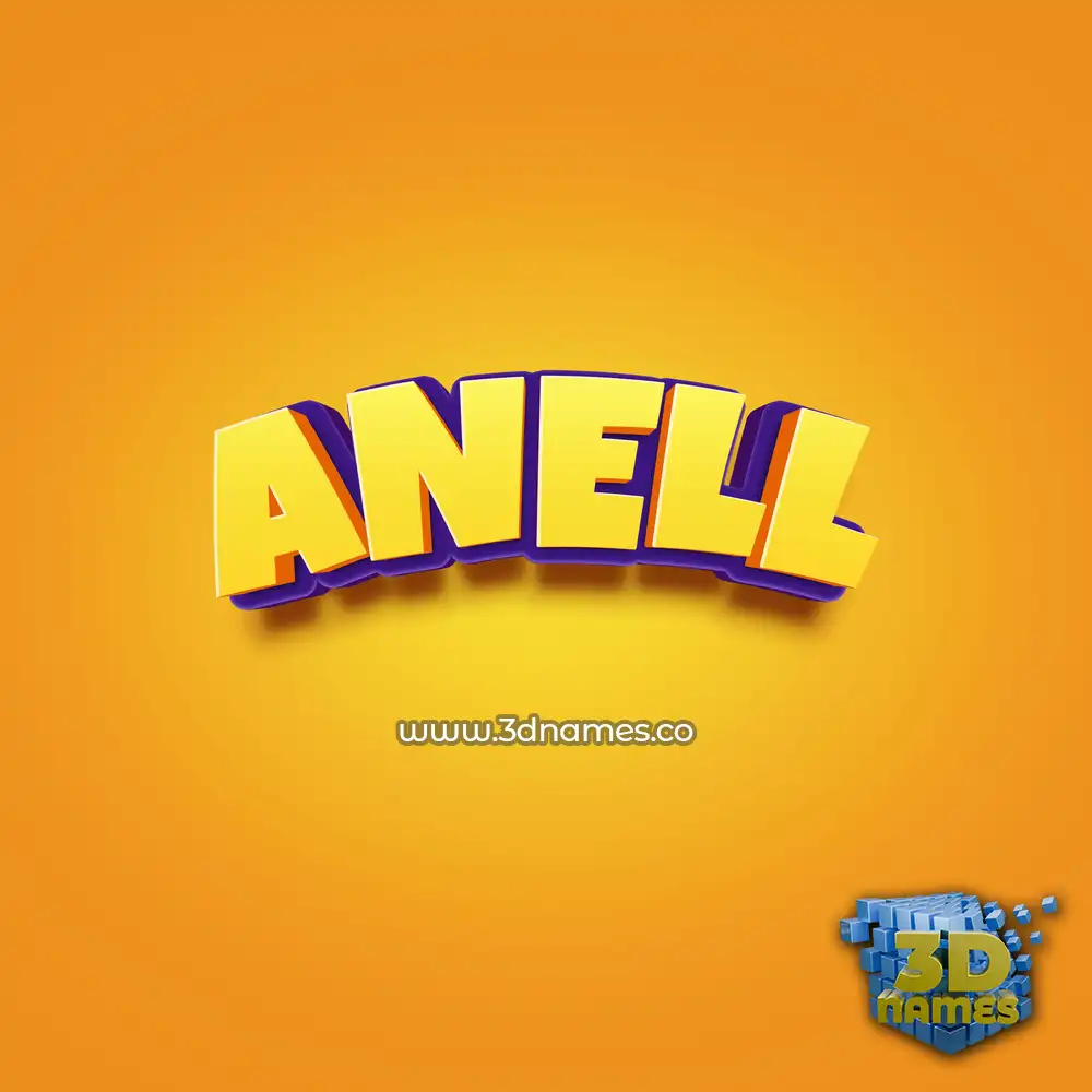 anell in Orange Toon style - 3D name wallpaper