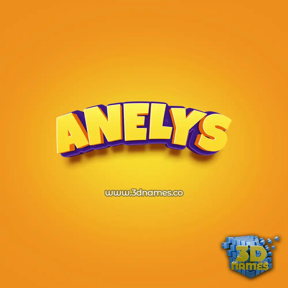 anelys in Orange Toon style - 3D name wallpaper