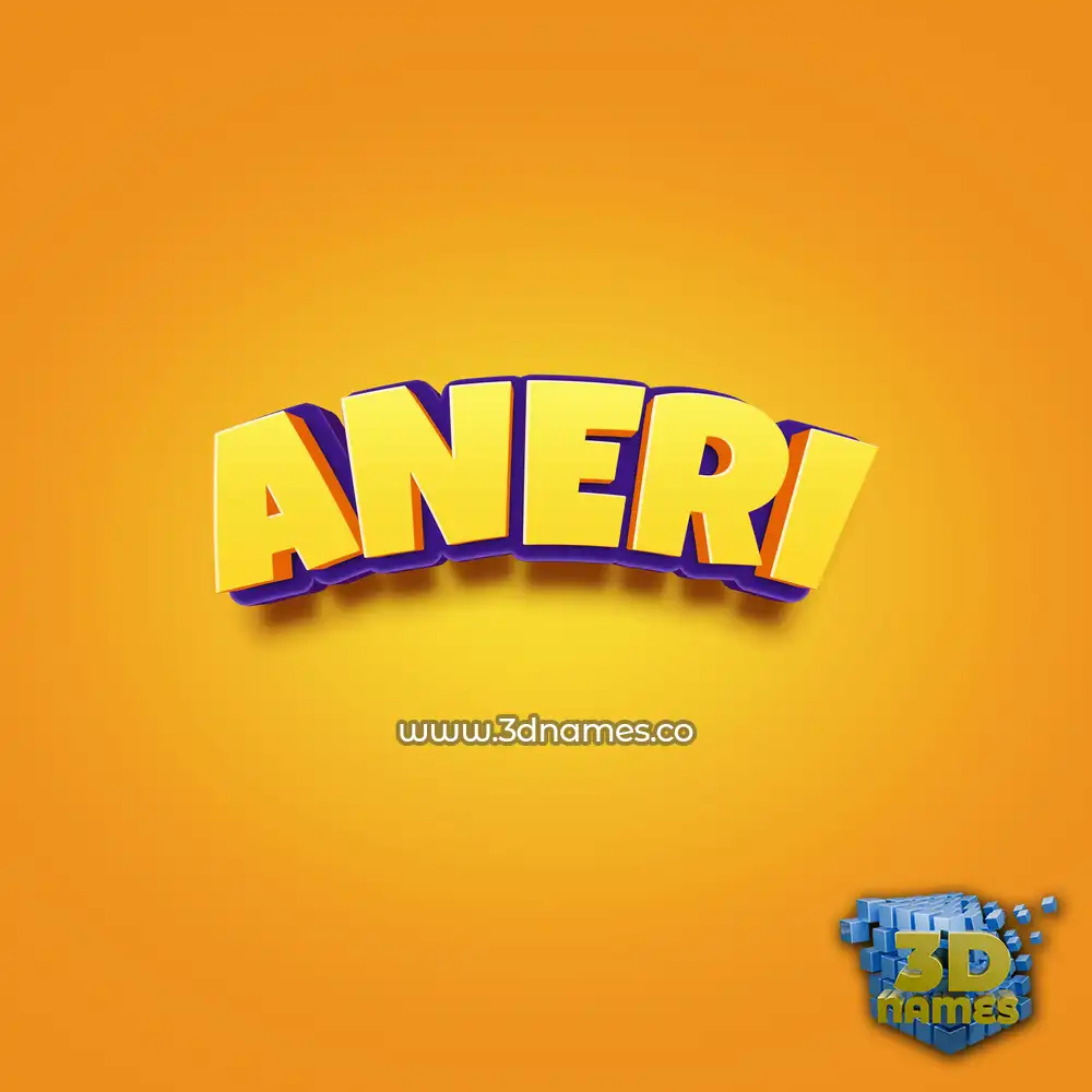 aneri in Orange Toon style - 3D name wallpaper