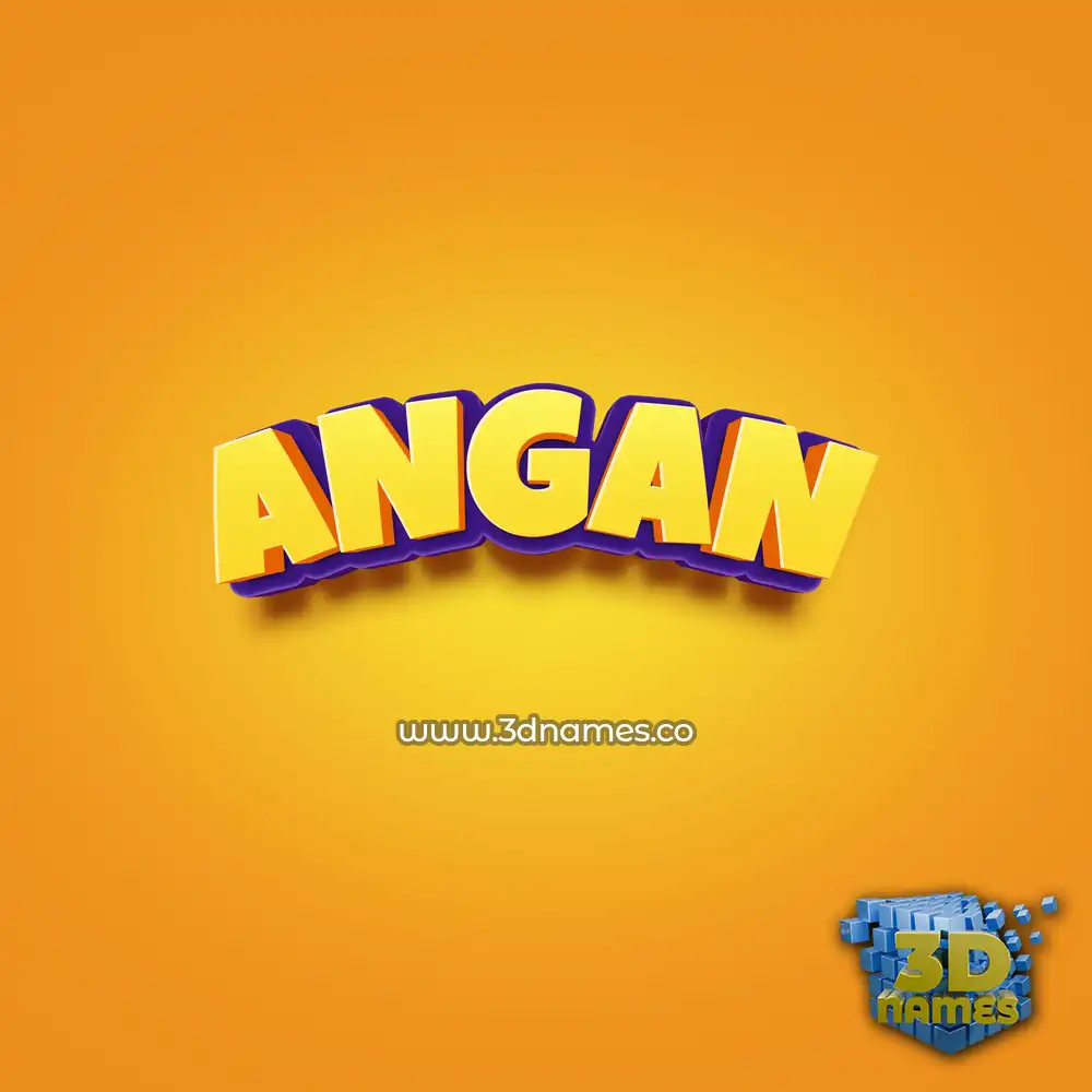 angan in Orange Toon style - 3D name wallpaper