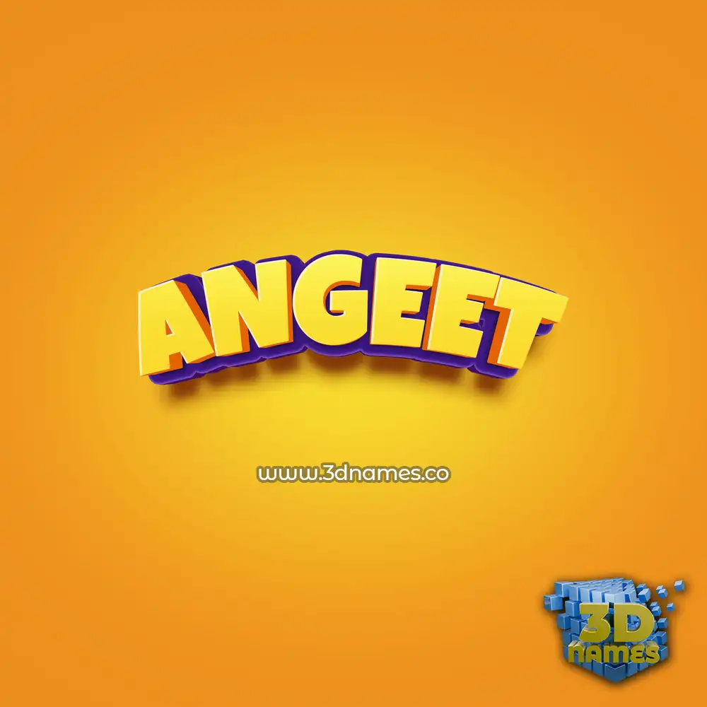 angeet in Orange Toon style - 3D name wallpaper