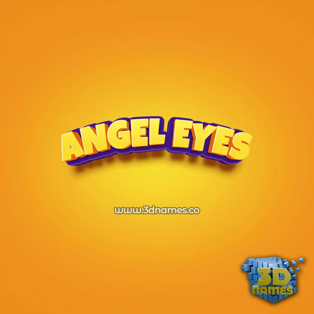 angel eyes in Orange Toon style - 3D name wallpaper