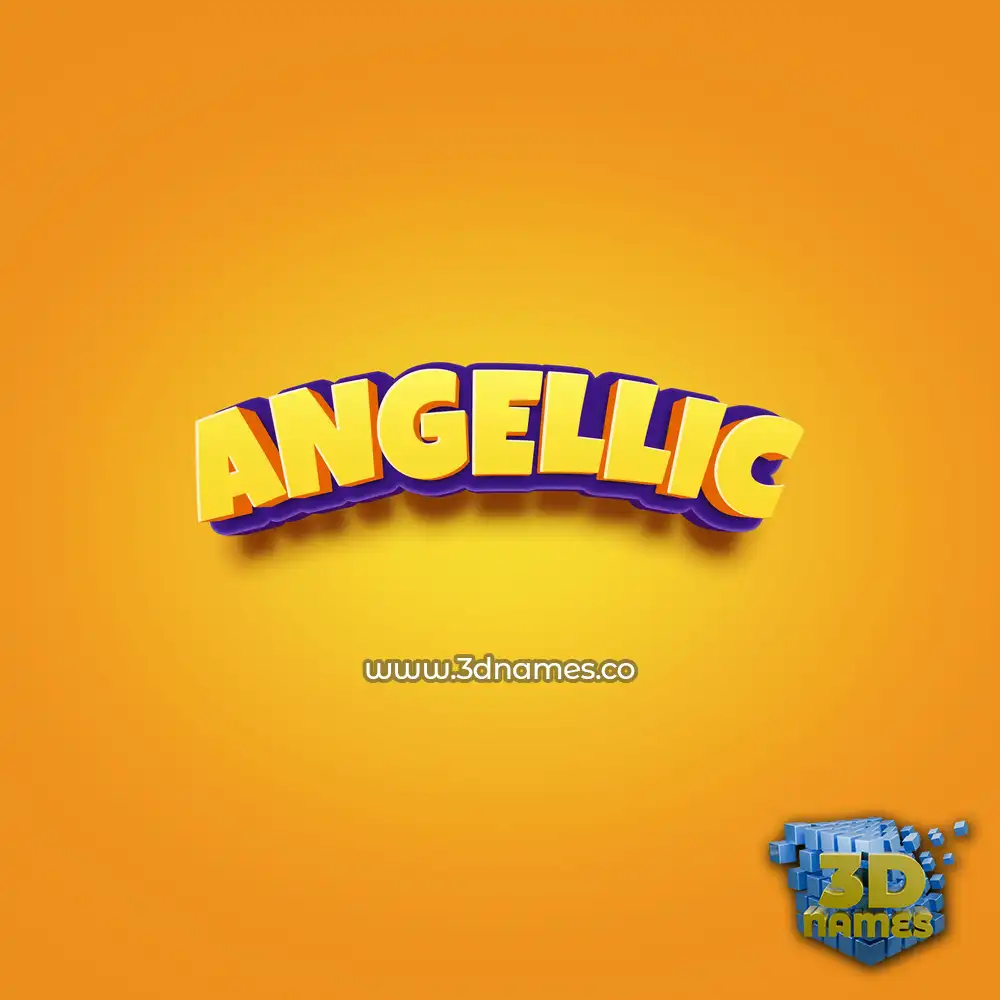 angellic in Orange Toon style - 3D name wallpaper