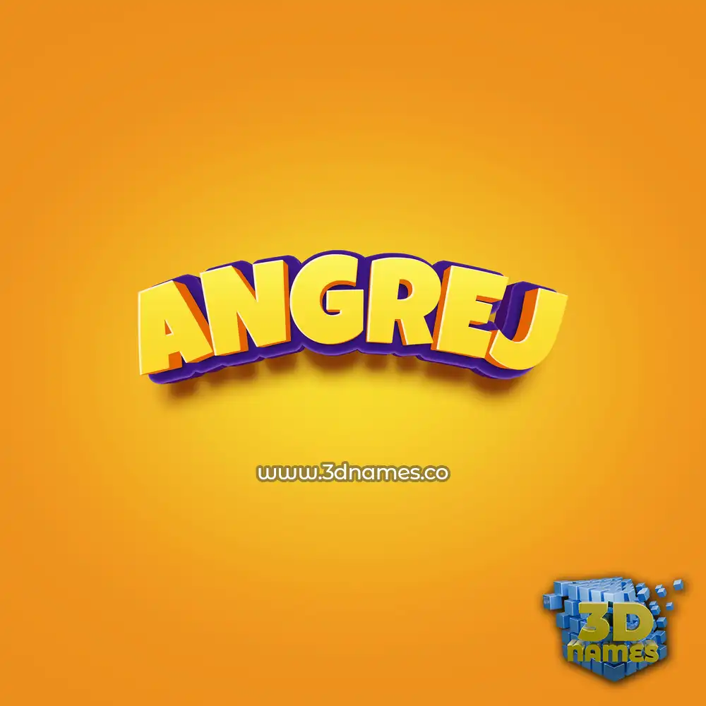 angrej in Orange Toon style - 3D name wallpaper