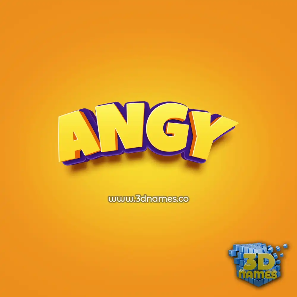 angy in Orange Toon style - 3D name wallpaper