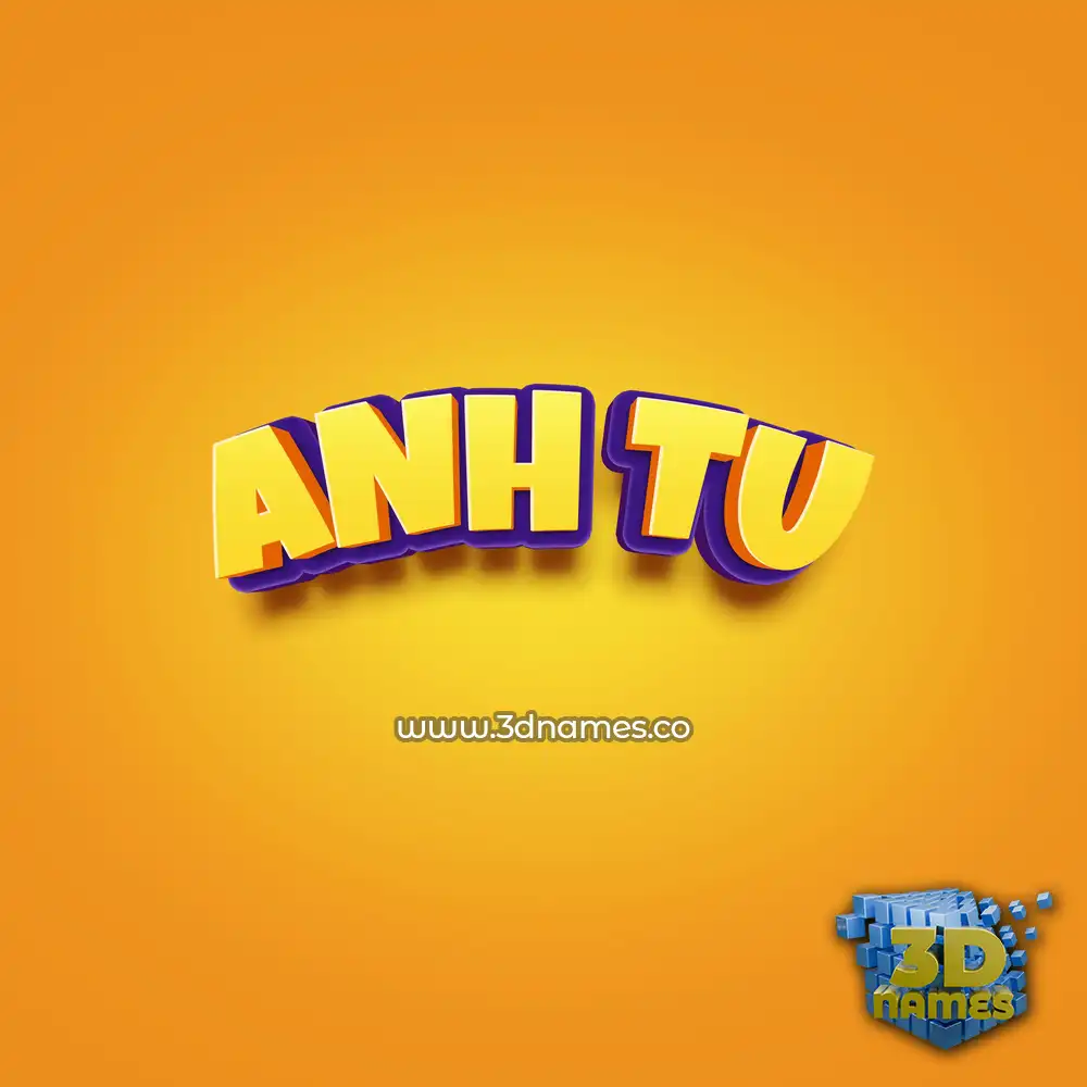 anh tu in Orange Toon style - 3D name wallpaper