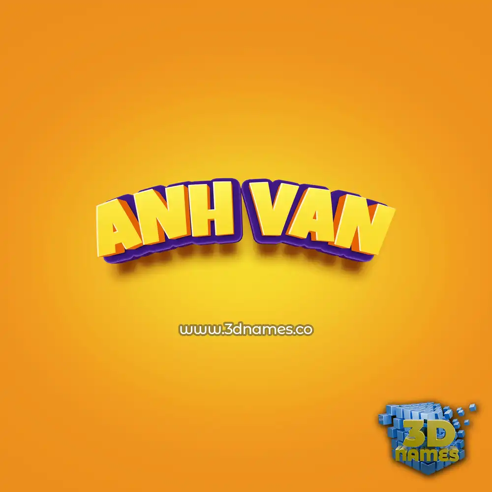 anh van in Orange Toon style - 3D name wallpaper