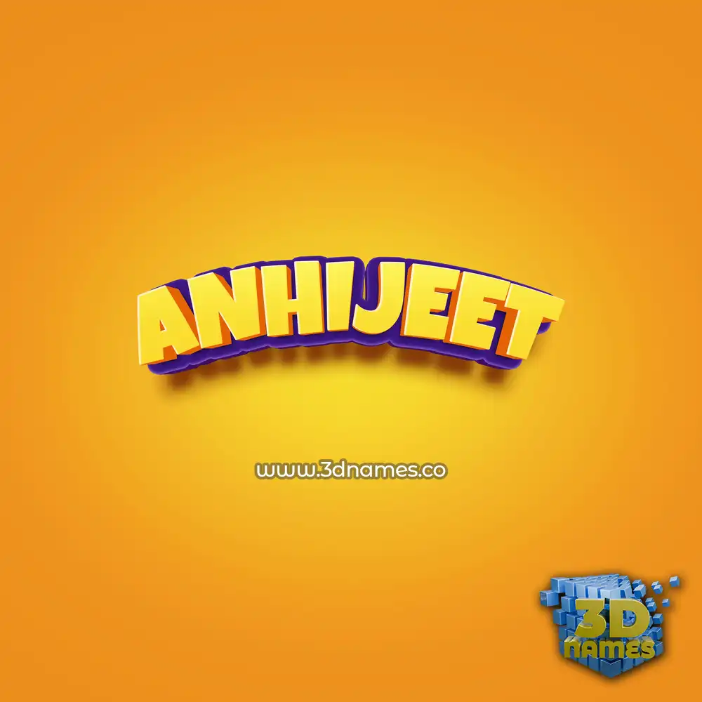 anhijeet in Orange Toon style - 3D name wallpaper