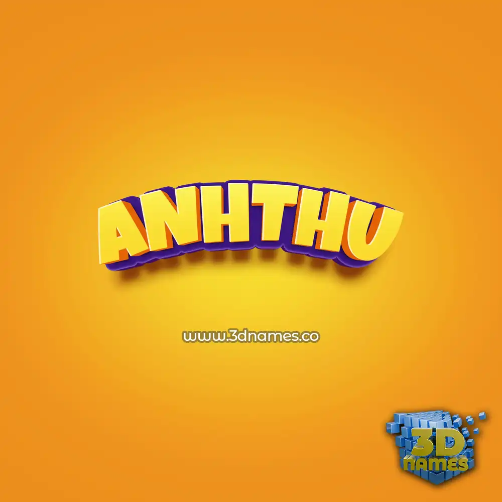 anhthu in Orange Toon style - 3D name wallpaper