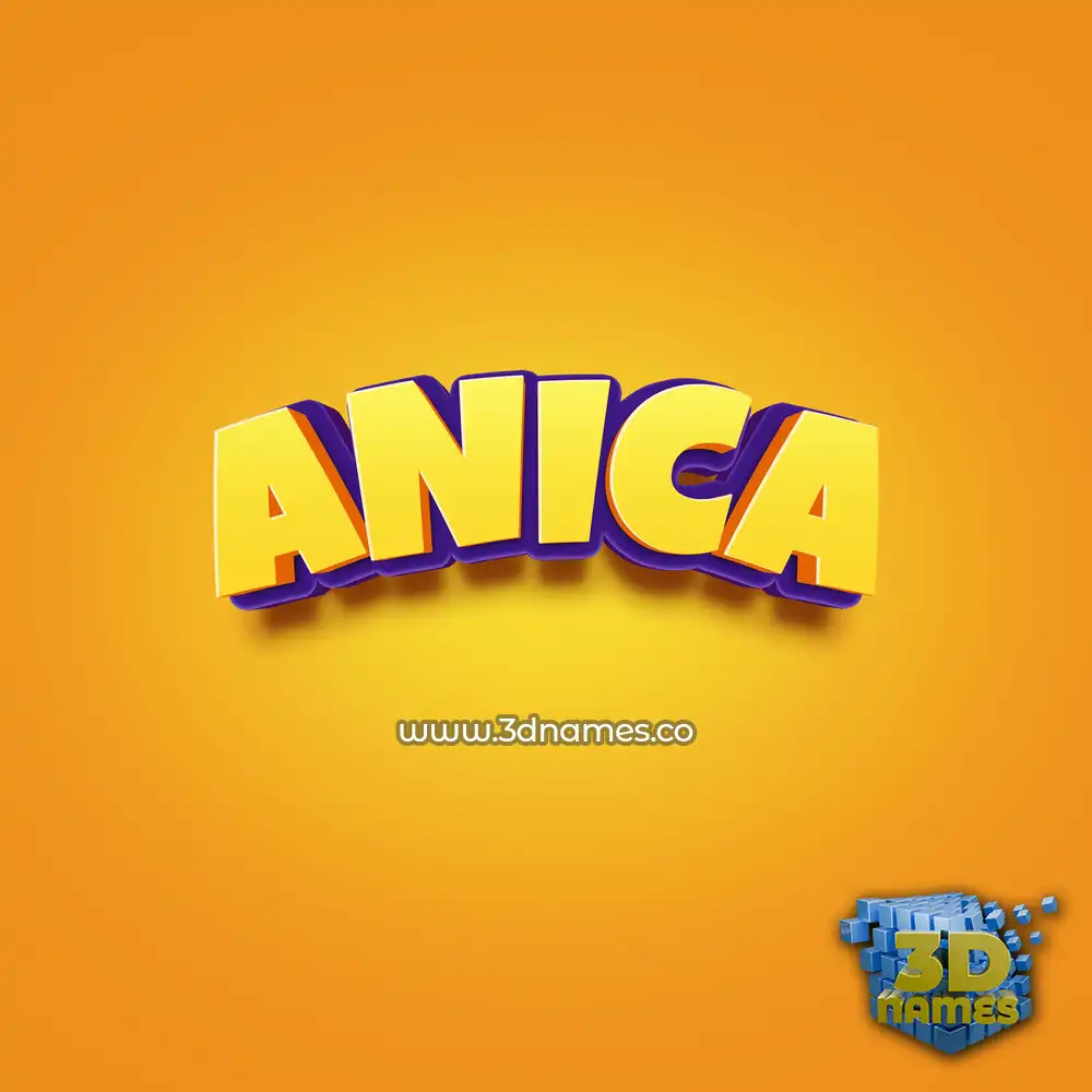 anica in Orange Toon style - 3D name wallpaper