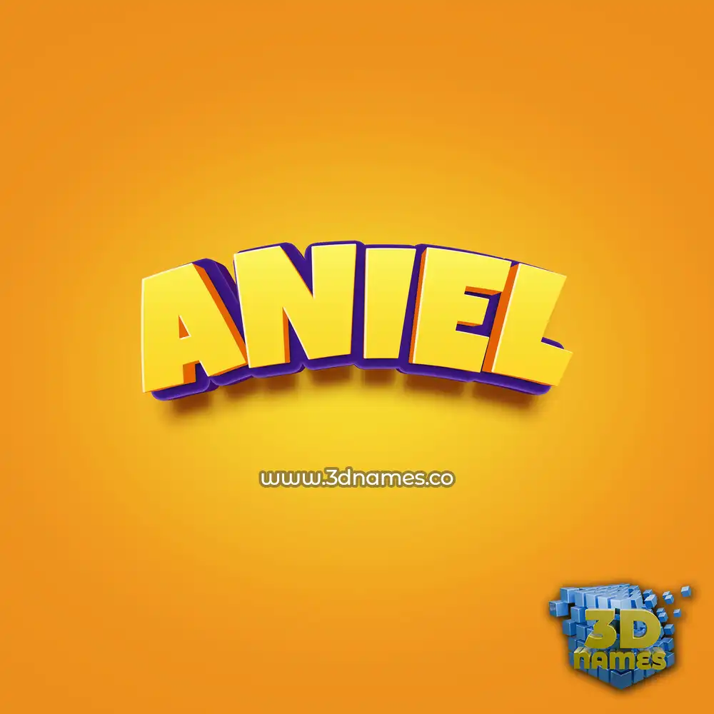 aniel in Orange Toon style - 3D name wallpaper