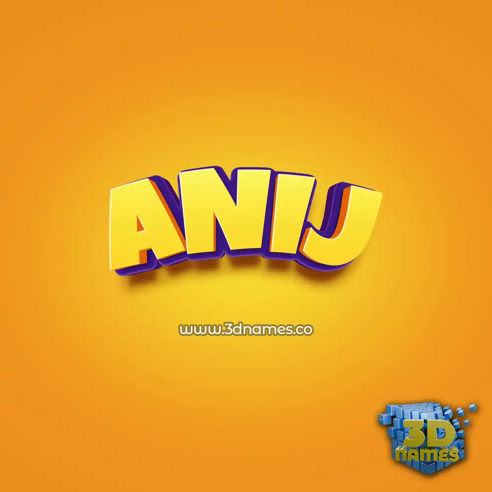anij in Orange Toon style - 3D name wallpaper