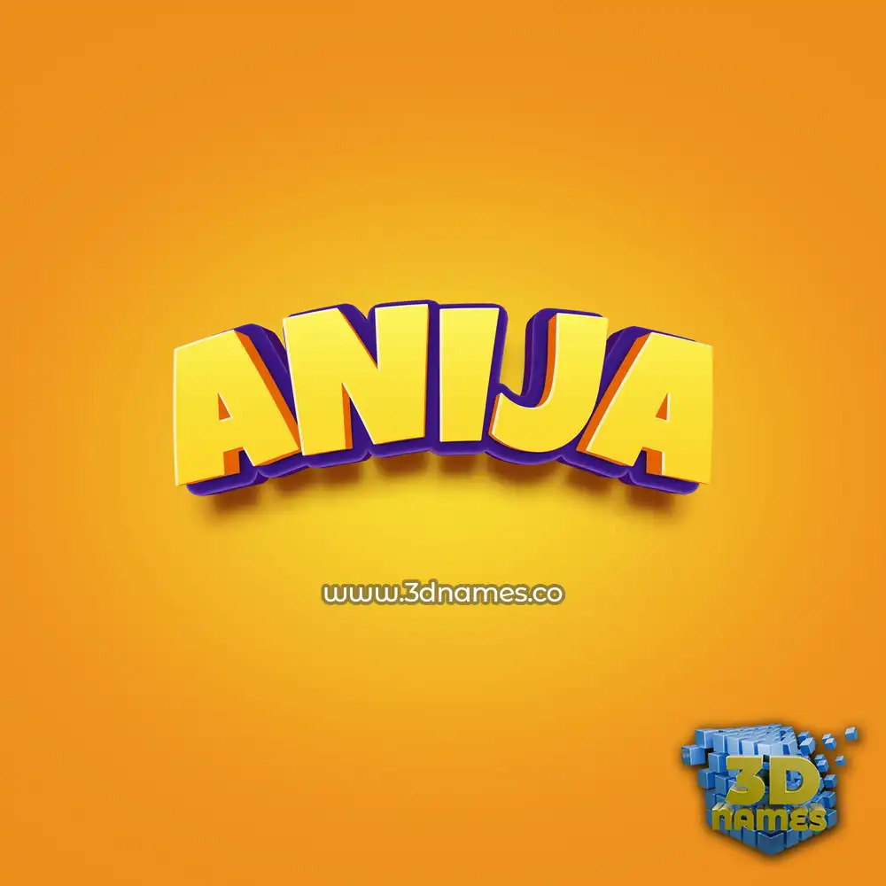 anija in Orange Toon style - 3D name wallpaper