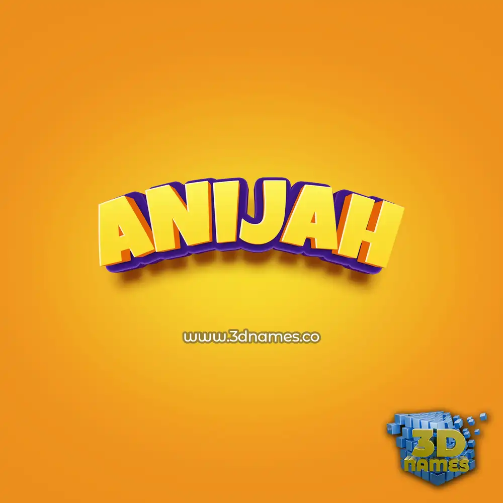 anijah in Orange Toon style - 3D name wallpaper