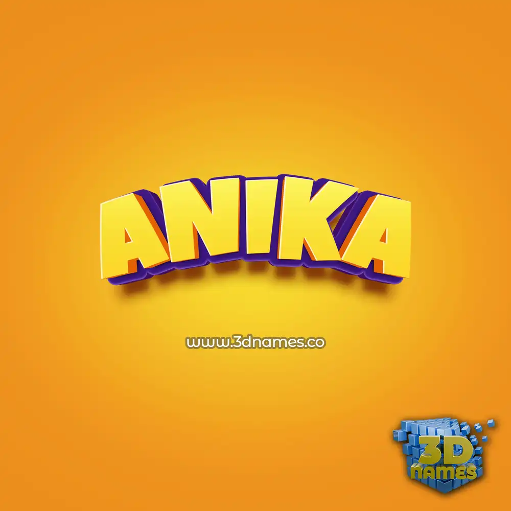 anika in Orange Toon style - 3D name wallpaper