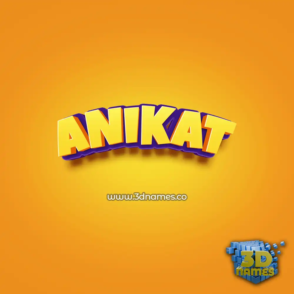 anikat in Orange Toon style - 3D name wallpaper
