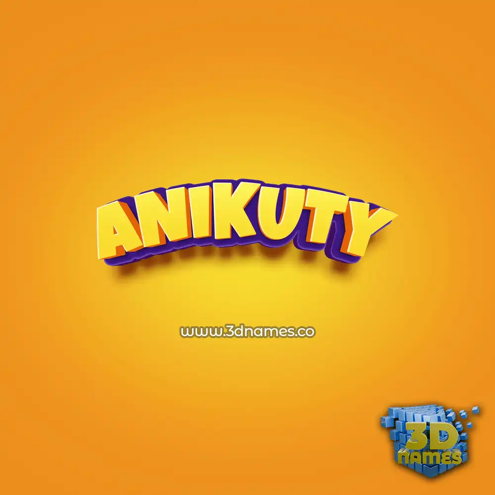 anikuty in Orange Toon style - 3D name wallpaper