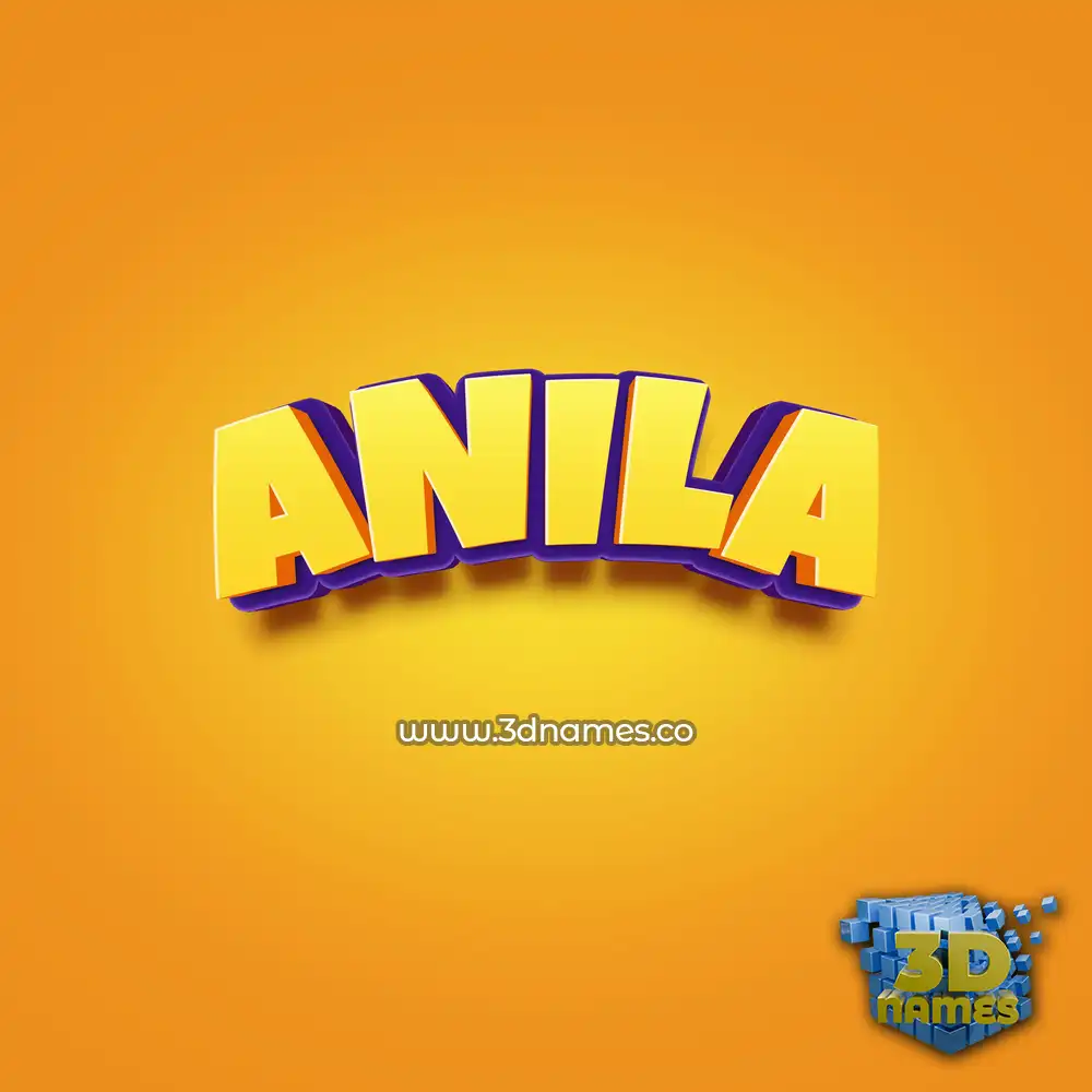 anila in Orange Toon style - 3D name wallpaper