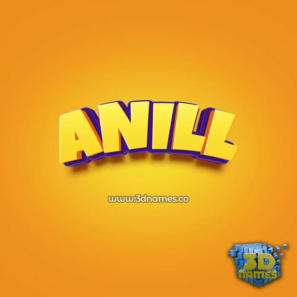 anill in Orange Toon style - 3D name wallpaper