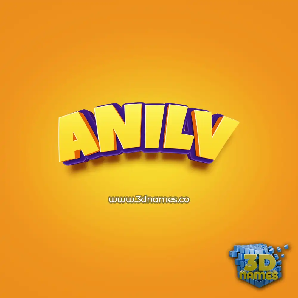 anilv in Orange Toon style - 3D name wallpaper