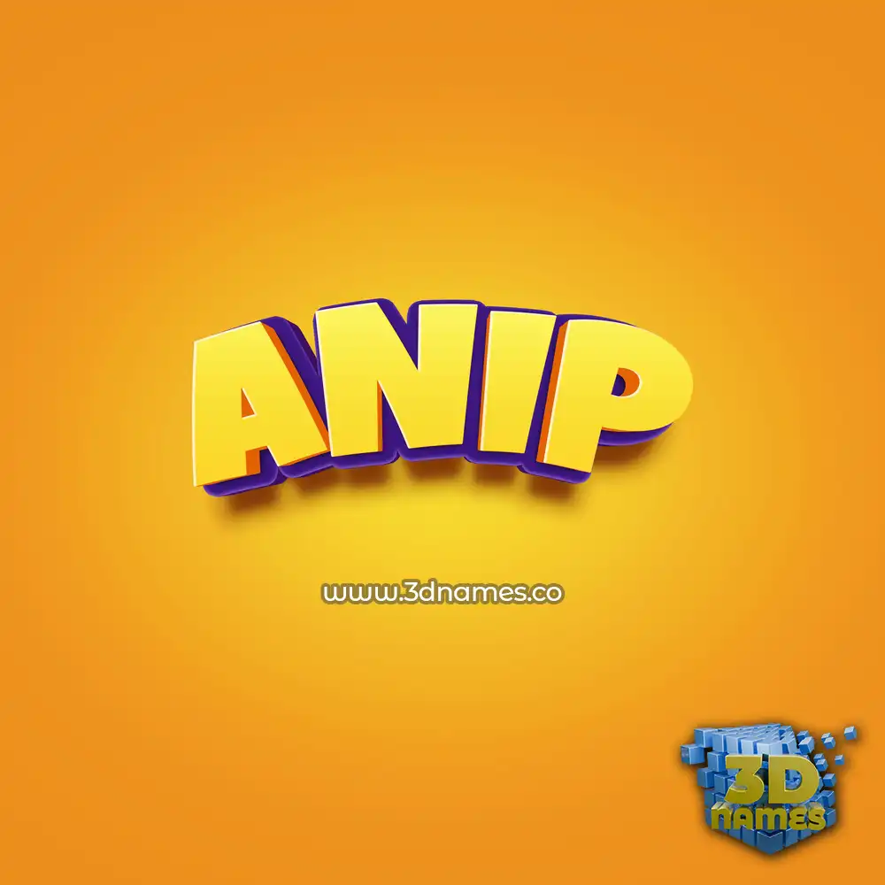 anip in Orange Toon style - 3D name wallpaper