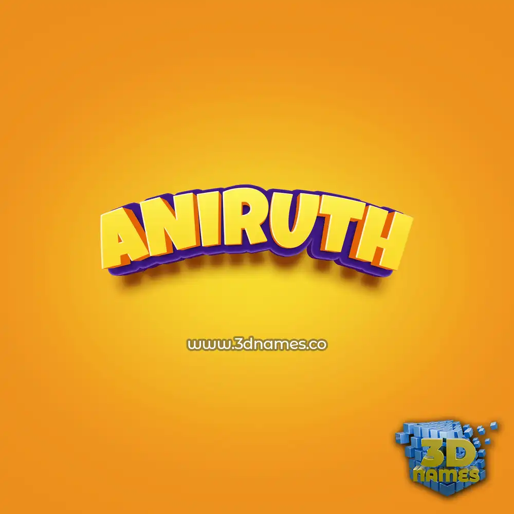 aniruth in Orange Toon style - 3D name wallpaper