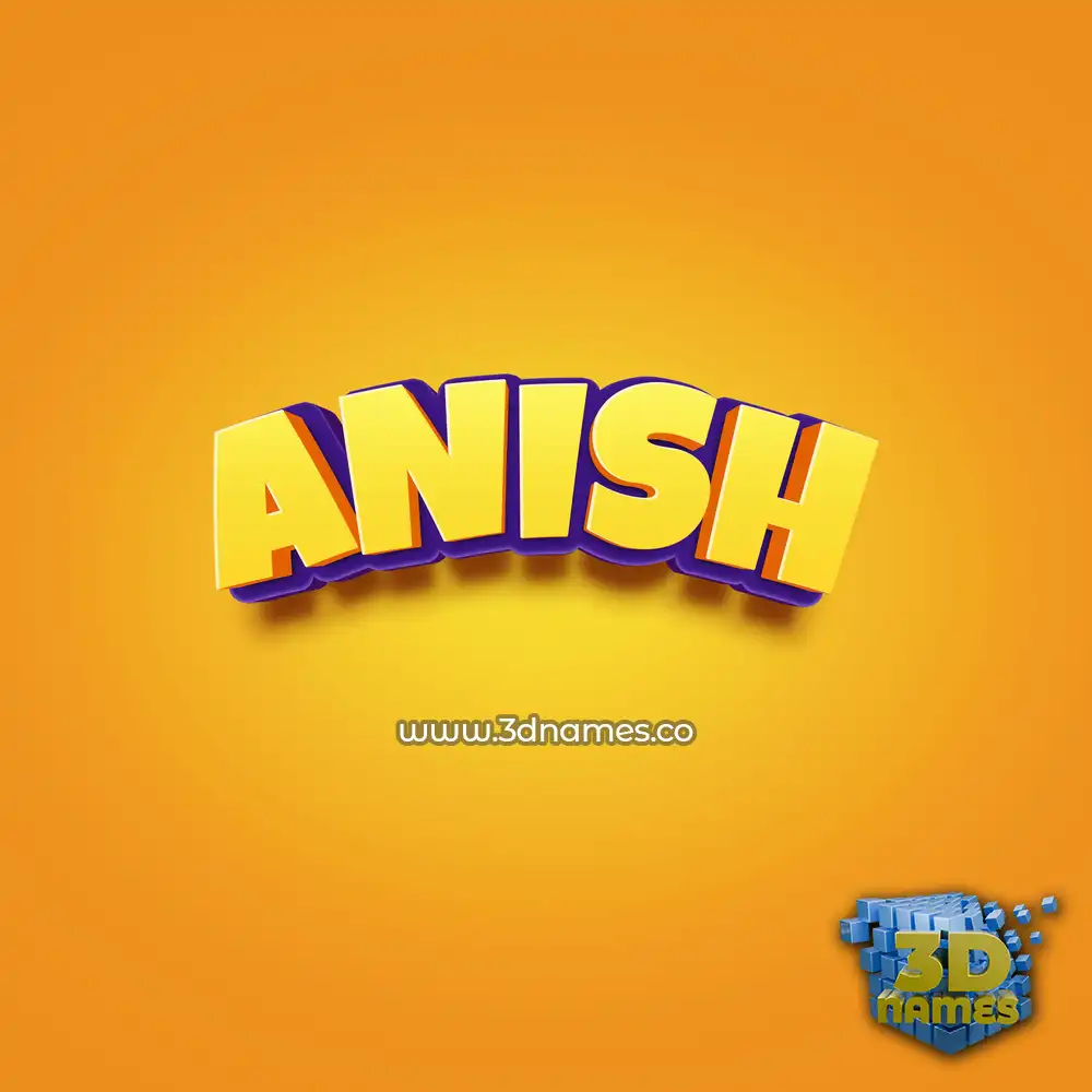 anish in Orange Toon style - 3D name wallpaper