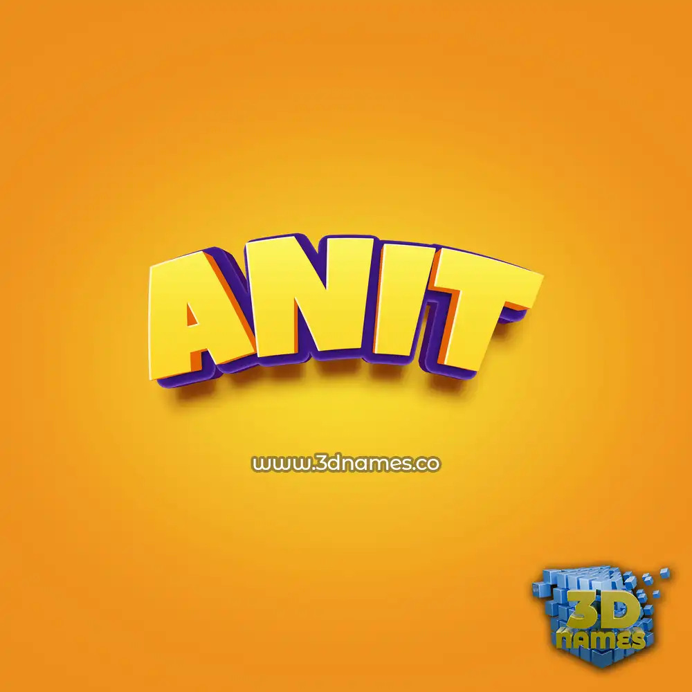 anit in Orange Toon style - 3D name wallpaper