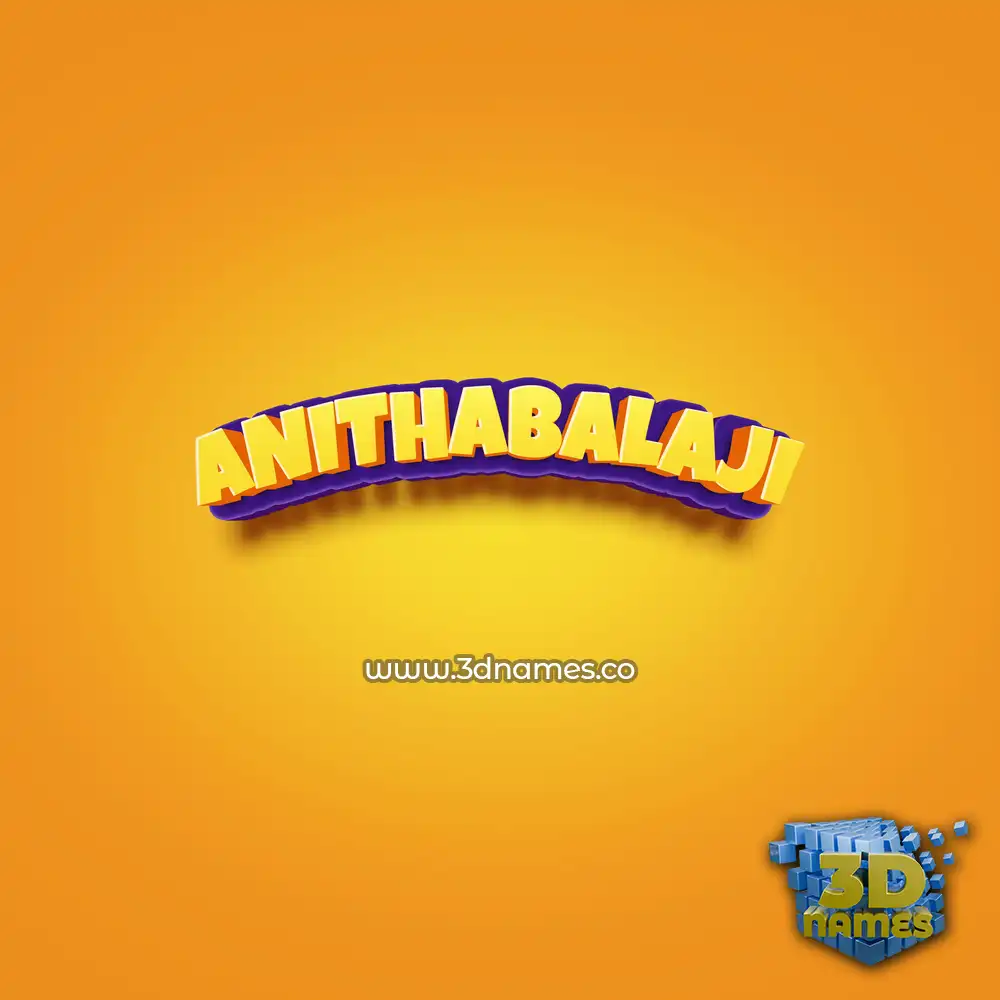 anithabalaji in Orange Toon style - 3D name wallpaper