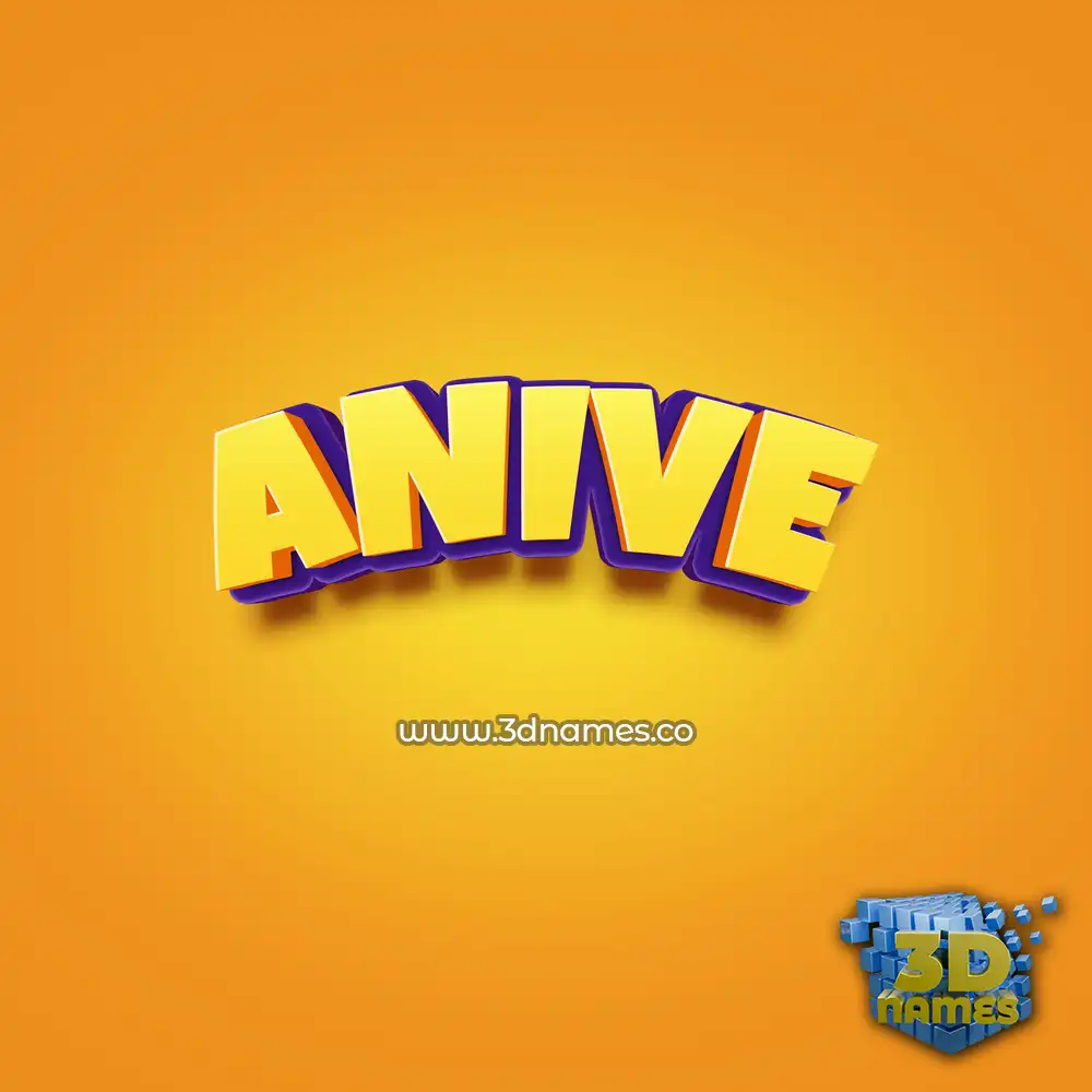 anive in Orange Toon style - 3D name wallpaper