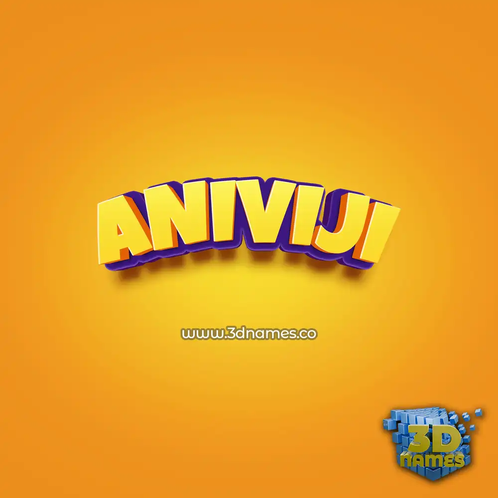aniviji in Orange Toon style - 3D name wallpaper