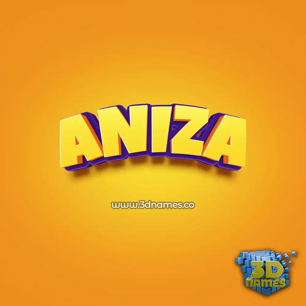 aniza in Orange Toon style - 3D name wallpaper