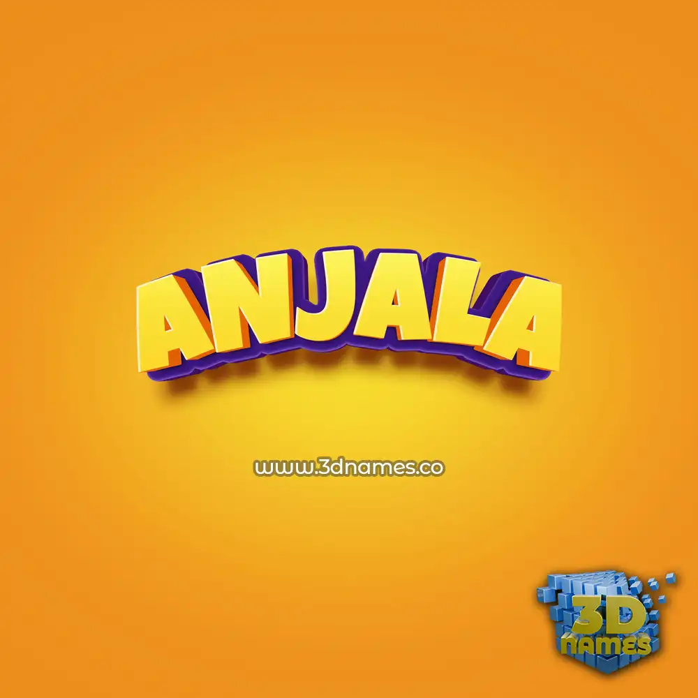 anjala in Orange Toon style - 3D name wallpaper