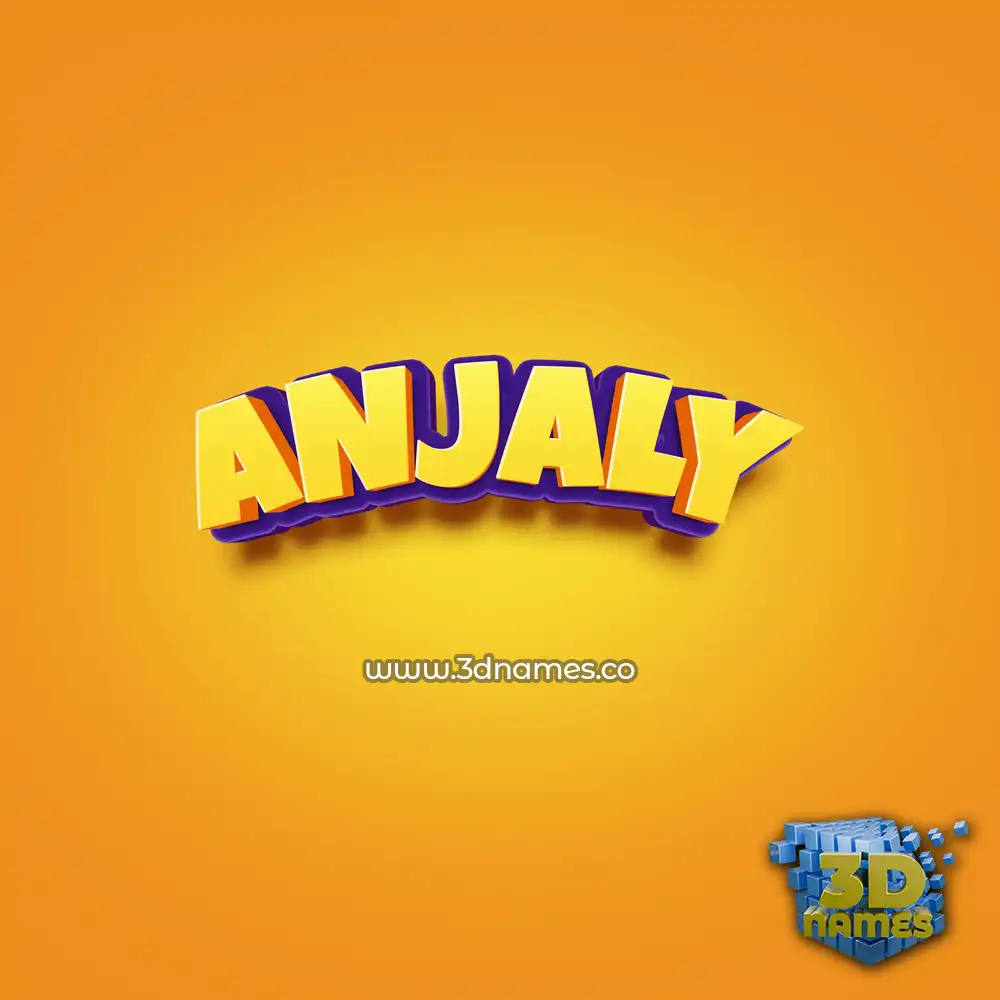 anjaly in Orange Toon style - 3D name wallpaper