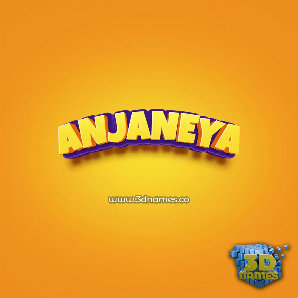 anjaneya in Orange Toon style - 3D name wallpaper