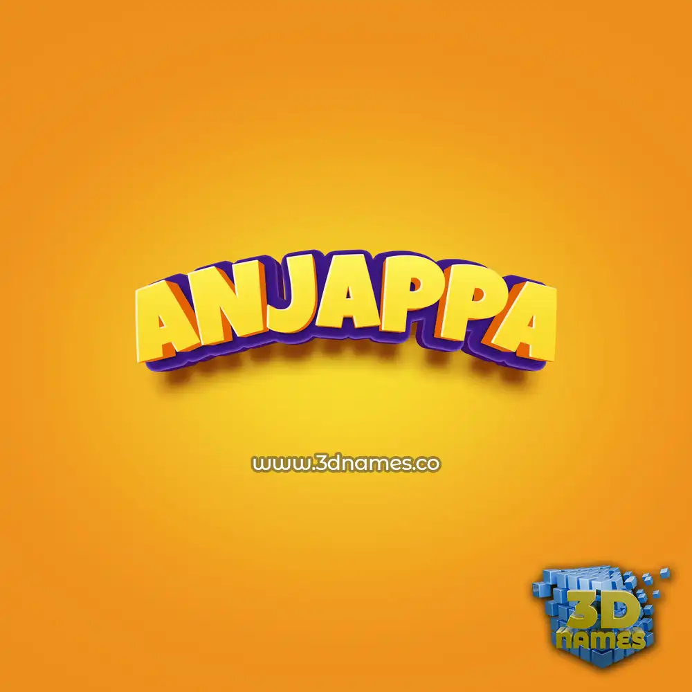 anjappa in Orange Toon style - 3D name wallpaper