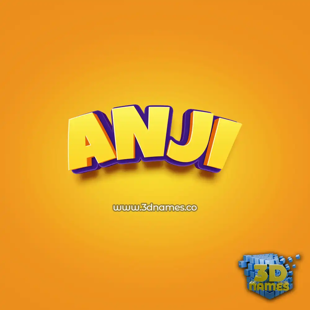 anji in Orange Toon style - 3D name wallpaper