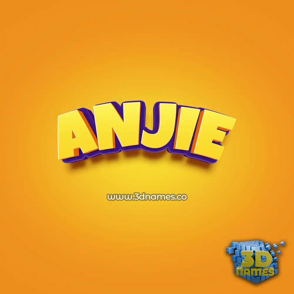 anjie in Orange Toon style - 3D name wallpaper