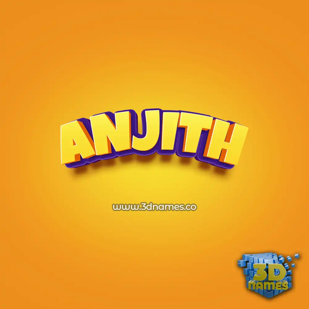 anjith in Orange Toon style - 3D name wallpaper