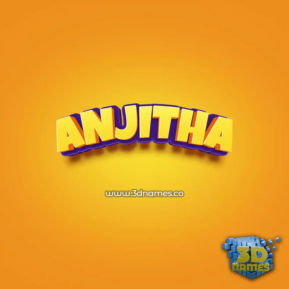 anjitha in Orange Toon style - 3D name wallpaper
