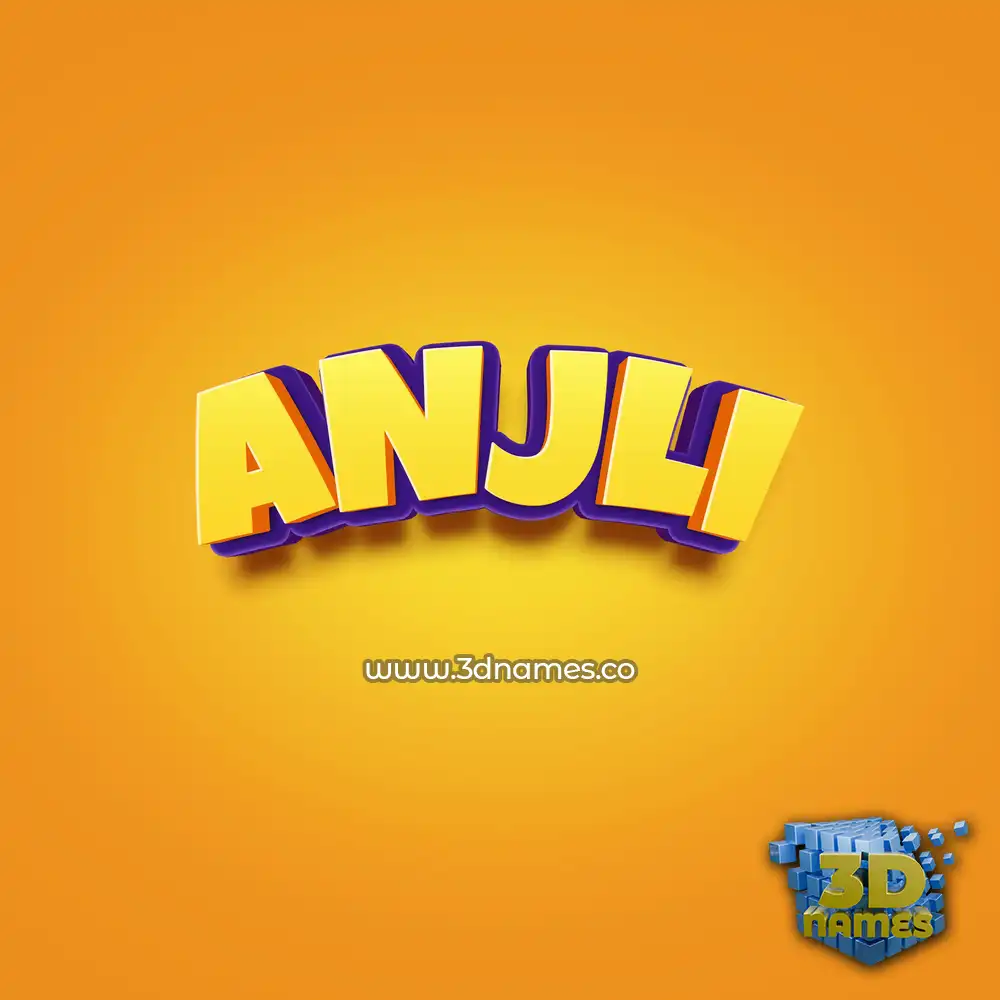 anjli in Orange Toon style - 3D name wallpaper